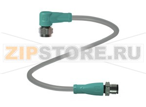 Кабель датчика-исполнительного устройства Connection cable V11-W-15M-PUR-V11-G Pepperl+Fuchs Описание оборудованияConnecting cable, M12 to M12, PUR cable 3-pin
