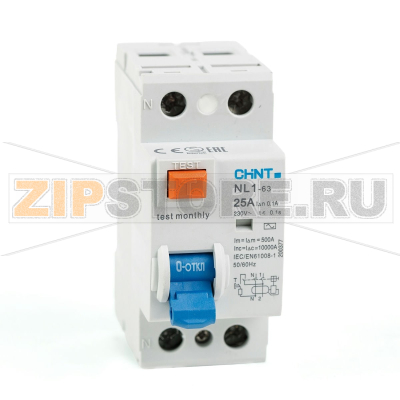 Устройство защитного отключения 25 А, 100 мА, 10 кА Chint NL1-63 
