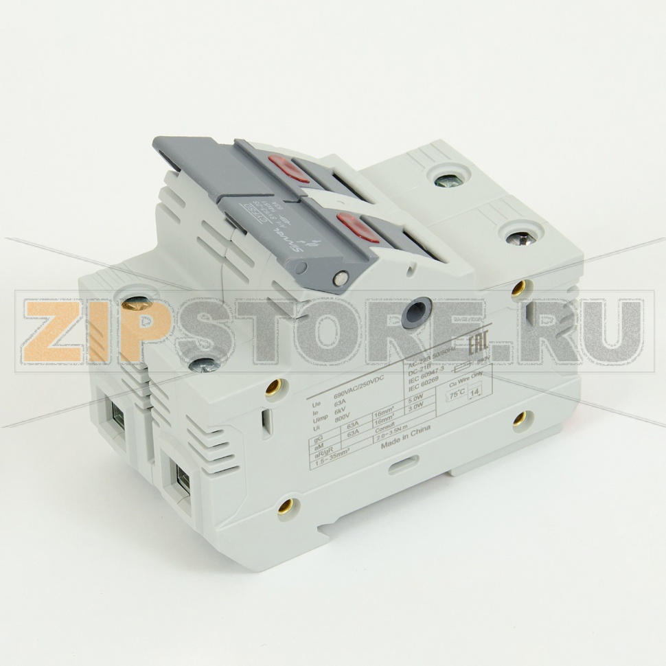 ПВР модульный 63 А, 2Р, 14x51 мм, LED Sinvel SV63-2S 