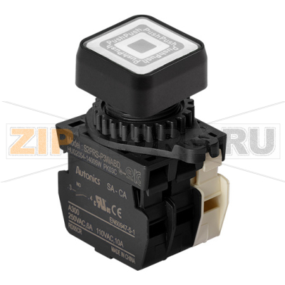Выключатель кнопочный, Ø отверстия: 22/25 мм Autonics S2PRS-P3WABL 