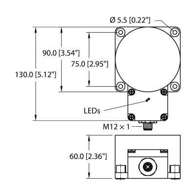 Датчик индуктивный Turck NI100U-K90SR-VP4X2-H1141 