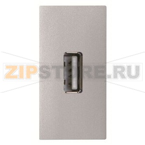 Механизм USB разъёма, одномодульный, серебристый ABB 2CLA215580N1301 