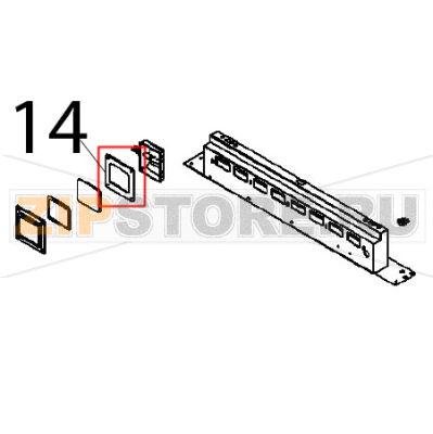 Lamp gasket Angelo Po FX101E1 Lamp gasket Angelo Po FX101E1Запчасть на деталировке под номером: 14