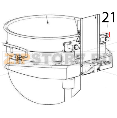 Maniglia bloccaggio vasca Sigma BMR 80 Maniglia bloccaggio vasca Sigma BMR 80Запчасть на деталировке под номером: 21