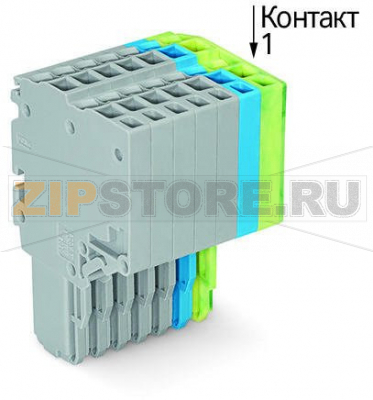 2-проводная розетка; 1,5; 8-пол.; 1,50 mm; серые, синие, желто-зеленые Wago 2020-208/000-038 