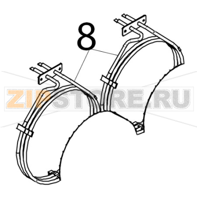 Resistenza circolare 3000 W, 230 V Tecnoeka KF 966 D AL UD Resistenza circolare 3000 W, 230 V Tecnoeka KF 966 D AL UDЗапчасть на деталировке под номером: 8