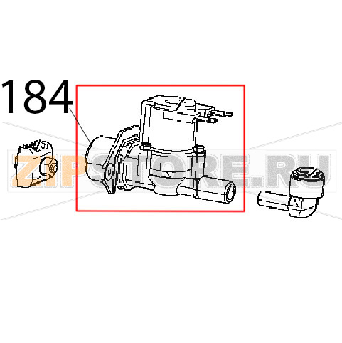 Электроклапан водный одиночный Unox XFT 185 Электроклапан водный одиночный Unox XFT 185Запчасть на деталировке под номером: 184