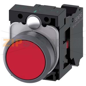 КНОПКА, 22MM, КРУГЛАЯ, ПЛАСТИК С МЕТАЛЛИЧЕСКИМ ФРОНТАЛЬНЫМ КОЛЬЦОМ, КРАСНАЯ, ПЛОСКАЯ КНОПКА, КОНТАКТЫ МГНОВЕННОГО ДЕЙСТВИЯ, С ДЕРЖАТЕЛЕМ, 1NC,  ПРУЖИННЫЕ КЛЕММЫ, С ГРАВИРОВКОЙ ЛАЗЕРОМ, SYMBOL NUMBER ACC. TO, ISO7000 OR IEC60417 Siemens 3SU1130-0AB20-3CA0- 