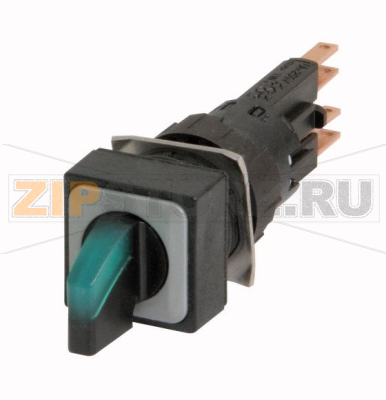 Головка переключателя с подсветкой, 2 позиции, зеленая, с фиксацией Eaton Q18LWK1R-GN 