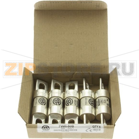 Предохранитель, 50 A, AC 500 В, DC 500 В, 200 кА, 21x81 мм, UL Eaton 50A 500V AC TAG FUSE 