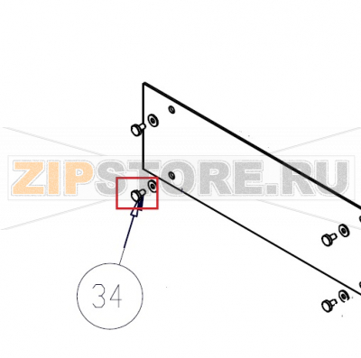 Screw for External Glass Support  Zanolli Synthesis 08/50 PW E          Screw for External Glass Support Zanolli Synthesis 08/50 PW EЗапчасть на сборочном чертеже под номером: 34Название запчасти на итальянском языке: Screw for External Glass Support Zanolli Synthesis 08/50 PW E