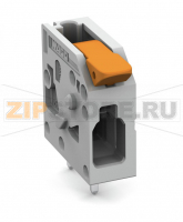 Клемма на печатную плату; рычаг; 4 mm; Шаг контактов 5 мм; 1-пол.; Push-in CAGE CLAMP®; 4,00 mm; серые Wago 2604-1101