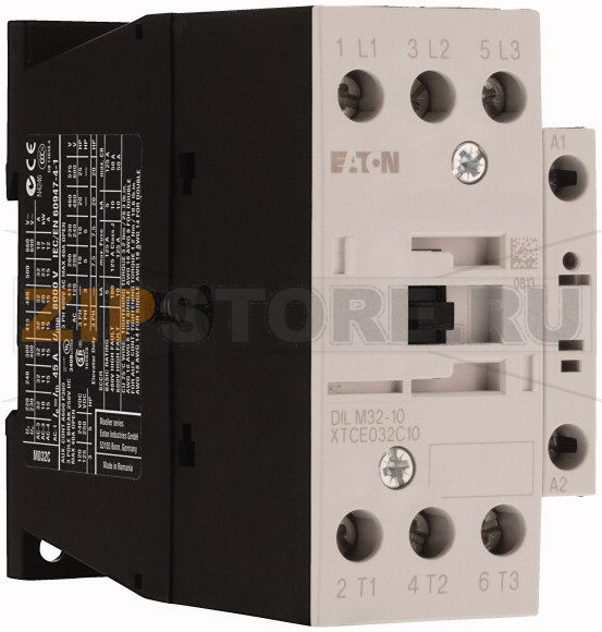 Контактор 32 А, 110В (AС), 1 НО доп. контакт, категория AC-3, AC-4 Eaton DILM32-10(110V50/60HZ) 