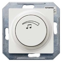 DELTA VITA ТИТАНОВО-БЕЛЫЙ РЕГУЛЯТОР ГРОМКОСТИ 27OM 3ВТ С КРЫШКОЙ 55X55MM И ПОВОРОТНОЙ РУЧКОЙ Siemens 5TG4815