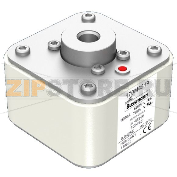 Предохранитель, 1600 A, AC 690 В, 200 кА, size 3, 76x92x65 мм, aR, IEC UL Eaton FUSE 1600A 690 