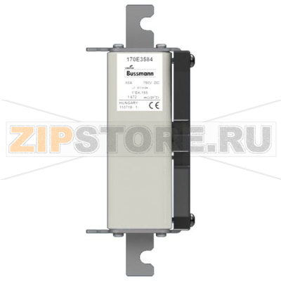 Предохранитель, 80 A, DC 750 В, 100 кА, size 1, 43x60x212 мм, gR, IEC Eaton FUSE 80A 750V 1*EK/155 GDC DC gR 