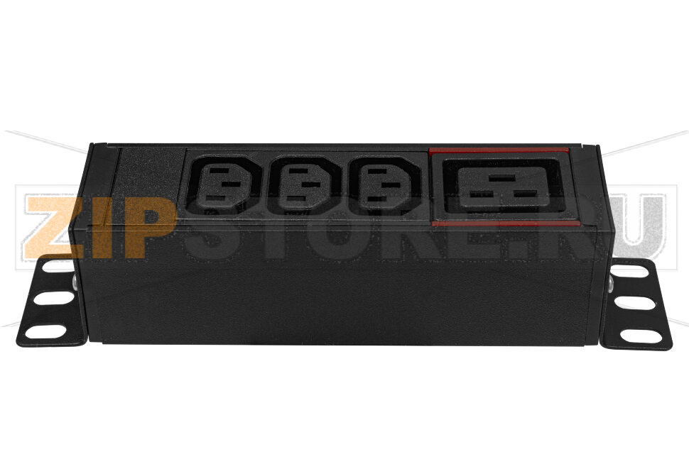 Блок розеток однофазный 16 А, вертикальный, 3 розетки C13, 1 розетка C19 Hiden H1V-3A1B-16-15 