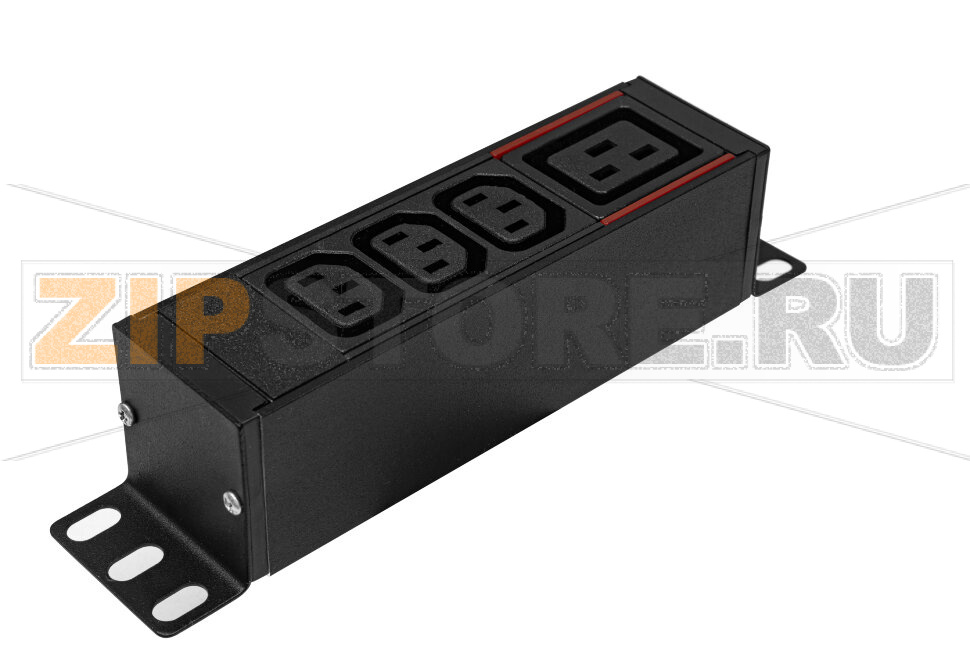 Блок розеток однофазный 16 А, вертикальный, 3 розетки C13, 1 розетка C19 Hiden H1V-3A1B-16-15 