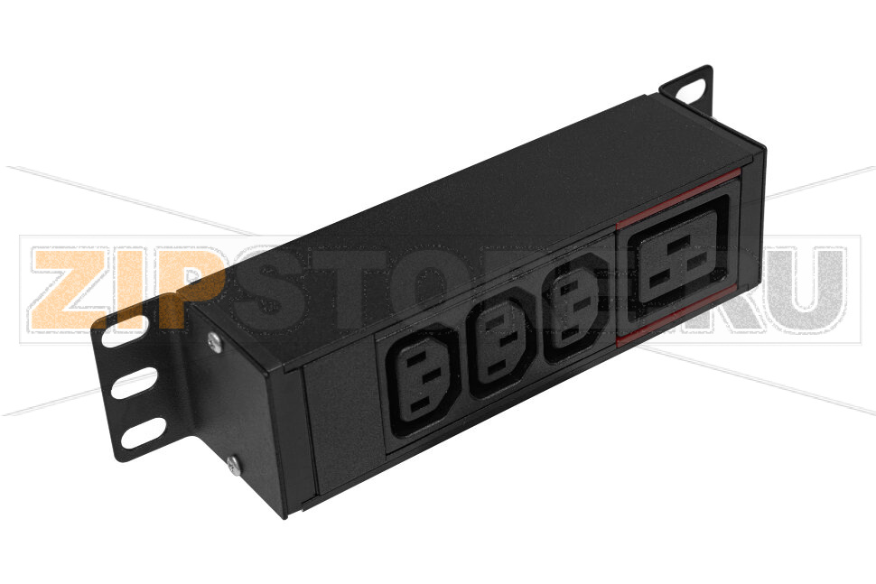 Блок розеток однофазный 16 А, вертикальный, 3 розетки C13, 1 розетка C19 Hiden H1V-3A1B-16-15 