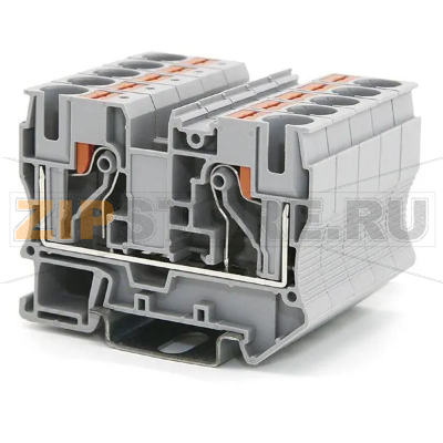 Клемма проходная Push-in, серая CHIKU RPV 10 