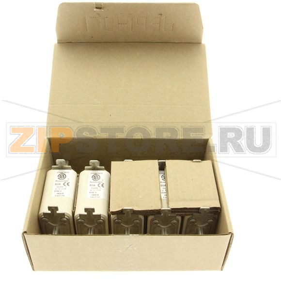 Предохранитель, 80 A, AC 660 В, 100 кА, DIN 0, aR, DIN, IEC Eaton FUSE 80A 660V DIN 0 AR 