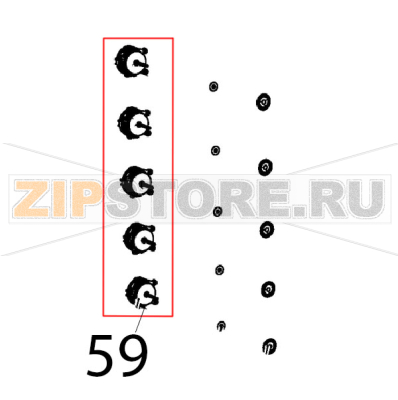 Motore forno 330 W, 230 V, 50/60 Hz Unox XVC 1005EP Motore forno 330 W, 230 V, 50/60 Hz Unox XVC 1005EPЗапчасть на деталировке под номером: 59