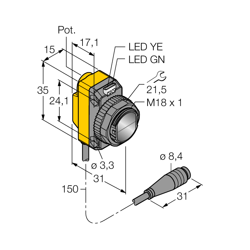 Датчик фотоэлектрический Turck QS18VP6RQ 