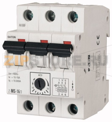 Модульный автомат защиты двигателя 1 А, 3 полюса Eaton Z-MS-1,0/3 