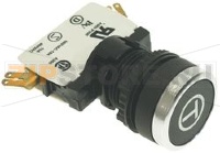 PULSANTE RASATO NERO SIMBOLO T