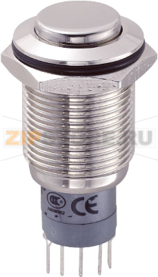Кнопка антивандальная 250 В/AC, 3 А, 1 x вкл/вкл, с фиксацией, IP67, 1 шт TRU Components LAS2GQH-11Z/N/P 