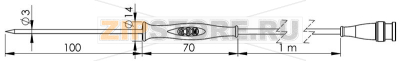 Датчик температуры, от -70 до +250°C, тип датчика: Pt1000 Greisinger GF1T-E3-AA-BNC 