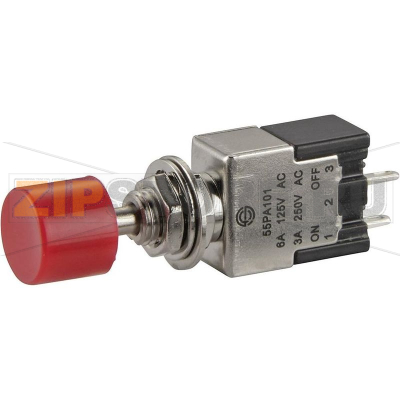 Кнопка 250 В/AC, 3 А, 1 x вкл/выкл, с фиксацией, 1 шт TRU Components TC-PA101A1RT 