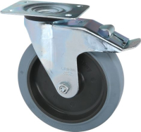 SWIVEL WHEEL WITH PLATE AND BRAKE