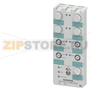 AS-ИНТЕРФЕЙС КОМПАКТНЫЙ МОДУЛЬ IP67 ЦИФР., 4A 4 X 1 ЦИФРОВЫЕ ВЫХОДЫ, 2A, DC 24V 4 X M12 СТАНДАРТНЫЕ ГНЕЗДА ДЛЯ ПОДКЛЮЧЕНИЯ ВЫХОДОВ. МОНТАЖНАЯ ПЛАТА 3RK19010CA0 ЗАКАЗЫВАЕТСЯ ОТДЕЛЬНО Siemens 3RK1100-1CQ00-0AA3 