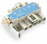 Linect® T-connector; 5-pole; Cod. I; 1 input; 2 outputs; blue Wago 770-7105