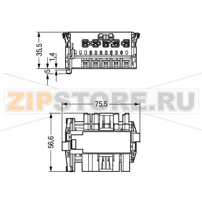 Linect® T-connector; 5-pole; Cod. I; 1 input; 2 outputs; blue Wago 770-7105 