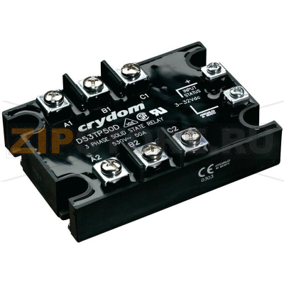 Реле твердотельное 50 А, трехфазное, 530 В/AC, 1 шт Crydom D53TP50D 