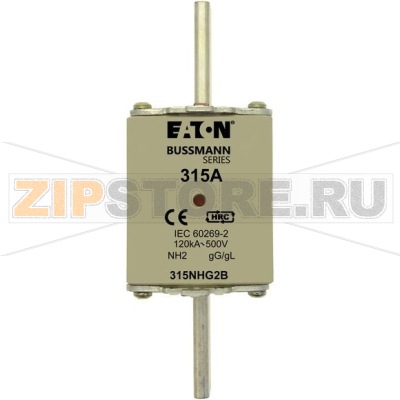 Предохранитель, 315 A, AC 500 В, 120 кА, NH2, gL/gG, IEC Eaton NH FUSE 315A 500V GG/GL SIZE 2 