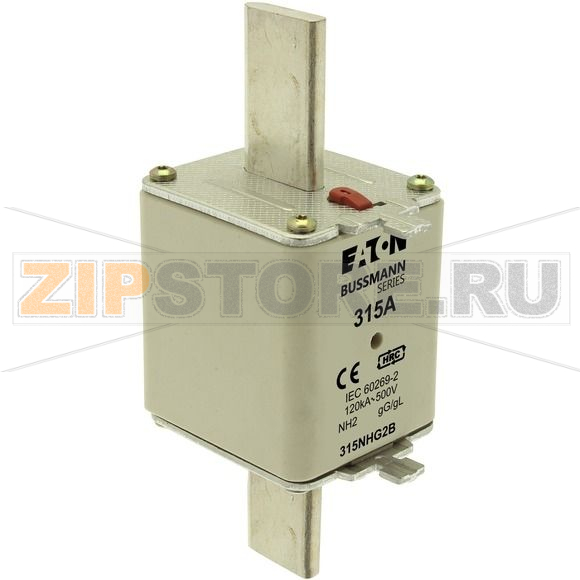 Предохранитель, 315 A, AC 500 В, 120 кА, NH2, gL/gG, IEC Eaton NH FUSE 315A 500V GG/GL SIZE 2 