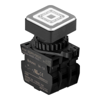 Выключатель кнопочный, головка: квадратная, Ø отверстия: 30 мм Autonics SQ3PFS-P3W2ADM