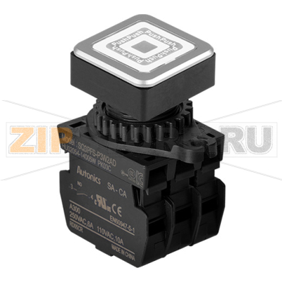 Выключатель кнопочный, головка: квадратная, Ø отверстия: 30 мм Autonics SQ3PFS-P3W2ADM 