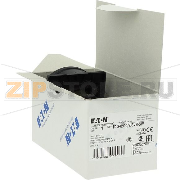 Выключатели главные, T0, 20 A, 2 модуль, 3-полюсн. + N Eaton T0-2-8900/V/SVB-SW 