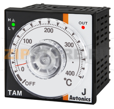 Контроллер температурный с круговой шкалой и ПИД-регулятором Autonics TAM-B4RJ4C 