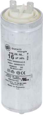 CAPACITOR 16µF 440VAC 220/240V 