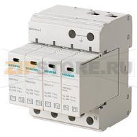 РАЗРЯДНИК МОЛНИЕЗАЩИТЫ ТИП 1, UN 240/400V, UC 335/264V A.C., PLUGGABLE PROTECTION MODULES, 3+1 CIRCUIT (TN-S, TT), WIDTH 72MM Siemens 5SD7414-2