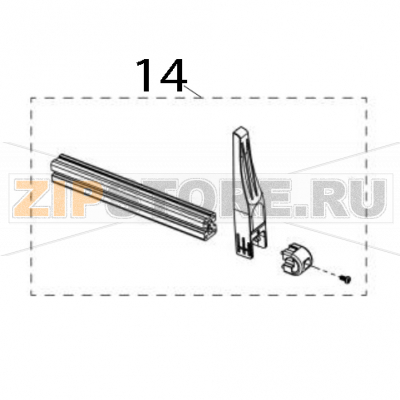 Label supply spindle assembly TSC MB340T Label supply spindle assembly TSC MB340TЗапчасть на деталировке под номером: 14