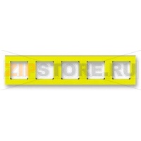 Рамка пятиместная, жёлтый/дымчатый чёрный ABB 2CHH015050A6064