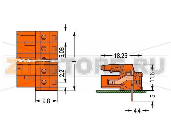 MCS MIDI Classic Розетка под пайку THT; 0.6 x 1.0 mm solder pin; угловые; Шаг контактов 5,08 мм; 11-пол.; оранжевые Wago 232-271 Встроенные тестовые порты для тестовых штекеров O 2 ммДля соединений "провод-провод" и "плата-провод"Выходы под печатные платы с защитой от касанияЛегко идентифицируемые входы и выходы печатной платыВозможны варианты кодировки...