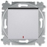 Переключатель одноклавишный с контрольной подсветкой, серебряный ABB 2CHH592545A6070