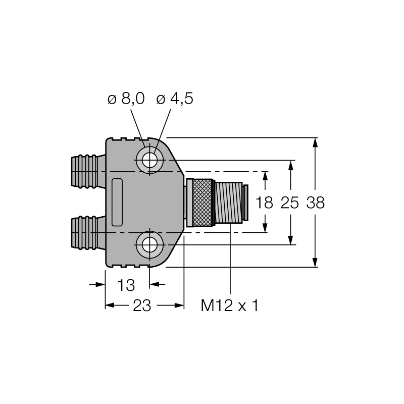 Разветвитель 2-х канальный Turck VB2-FSW/RSSW RKSW 455-0.5M-0.5M 